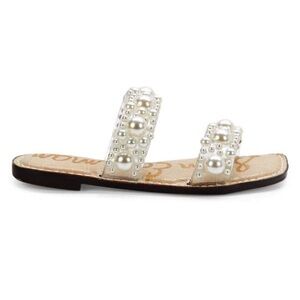 Sam Edelman Eleana Faux Pearl Embellished Sandals Size 7